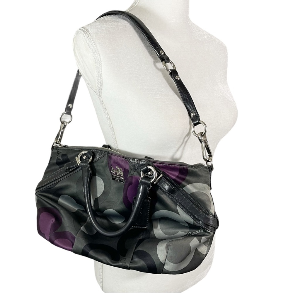 Coach Black and Purple Satchel